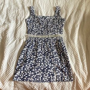 Shein two piece floral set with skirt